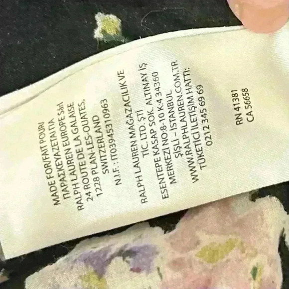 LAUREN RALPH LAUREN Black Floral 3/4 Sleeve Cotton Button Down Size Medium - Picture 9 of 14